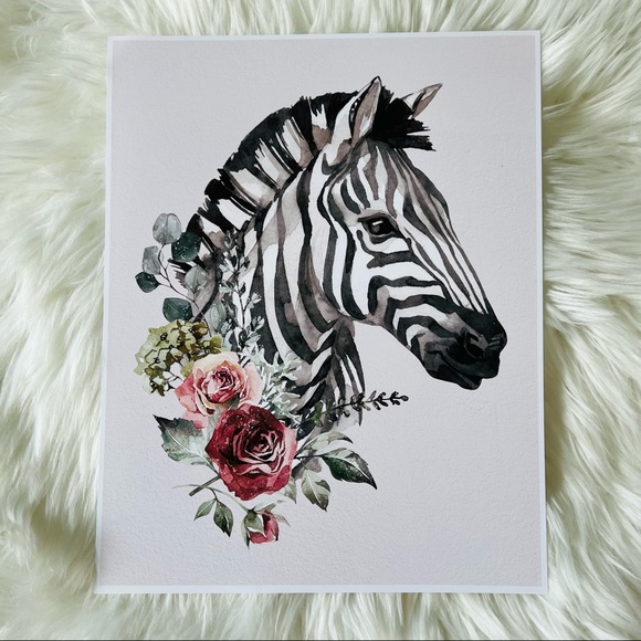 Watercolor Zebra Wall Art Poster Print UNFRAMED - Picture 12 of 17